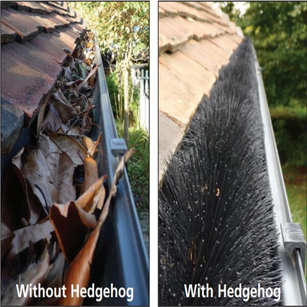 hedgehog brush fitted into gutter